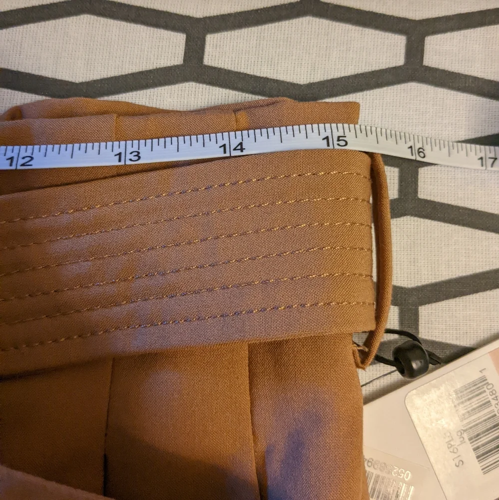 Calvin Klein NWT Suit Pants Tie Waist And Zipper Button Brown Women's Size 12